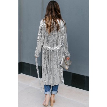 Major Compliments Sequin Duster Cardigan